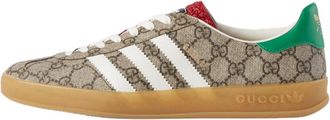 adidas x Gucci Gazelle GG Supreme Shoes Beige Ebony Green 715222-FAAR3-9751