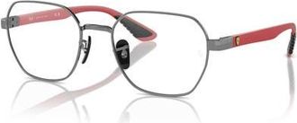 Ray-Ban 54mm Irregular optical glasses in Silver/Red at Nordstrom