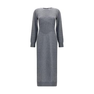 Givenchy Womens Long Sleeve Knit Dress - Grey Cashmere - Size Medium