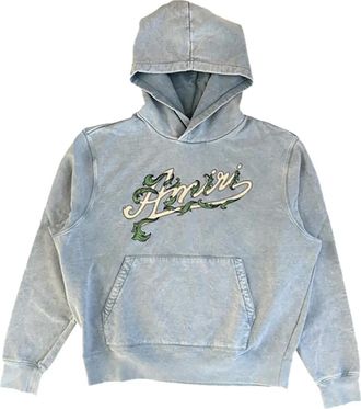 Amiri logo-print filigree-detail hoodie - Grijs