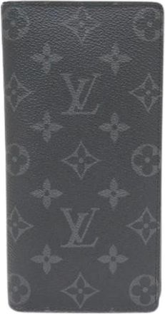Louis Vuitton Pre-owned Wallets, male, Gray, Size: ONE SIZE Pre-owned Portefeuille Brazza Monogram Long Wallet