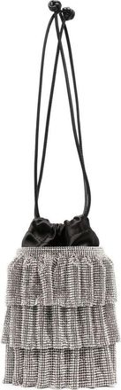 Alexander Wang crystal-mesh bucket bag - women - Crystal/Polyester/Calf Leather - One Size - Black