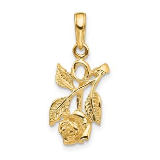 Diamond2Deal 14k Yellow Gold Rose Pendant