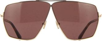 Tom Ford FT118528E Aviator Full Rim Sunglasses - Rose gold