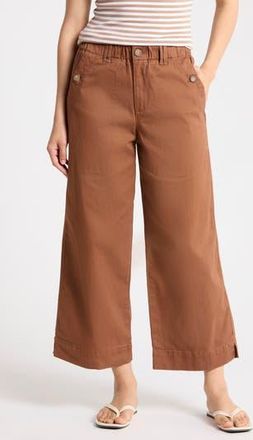 Democracy Wide Leg Ankle Crop Pants in Raw Umber at Nordstrom Rack, Size 14