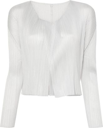 Pleats Please Issey Miyake pliss&eacute; jacket - women - Polyester - 3 - Grey