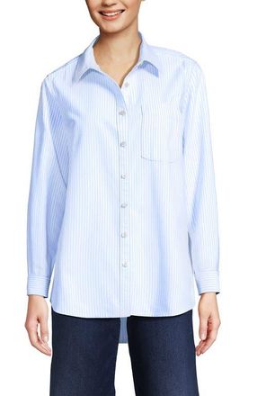 Lands End Oxford Shirt in Clear Blue Stripe at Nordstrom, Size X-Large P