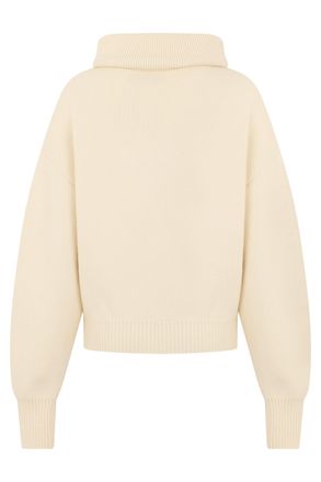 Jacquemus Womens Sweater High-Neck Ivory Wool-Cashmere