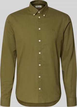 Casual Friday Casual Friday Slim Fit Freizeithemd mit Button-Down-Kragen Modell Anton in Oliv, Gr&ouml;&szlig;e 3XL