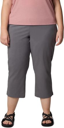 Columbia Anytime Flex Capri Pants Womens Gray Stretch Omni-Shield GBO2992