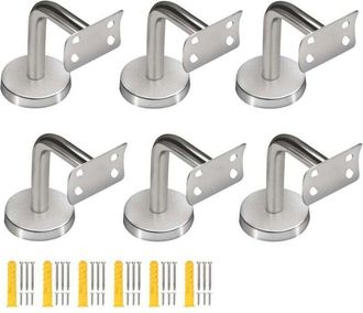 OEM Juego De 6 Soportes De Acero Inoxidable Para Pasamanos, Soportes Curvos Para Pasamanos Redondos, Soportes Para Pasamanos De Escaleras, Soportes Para P