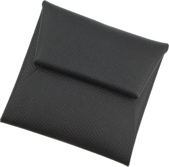 Herm&egrave;s Bastia Black Epsom Leather Coin Purse/Coin Case (Pre-Owned)