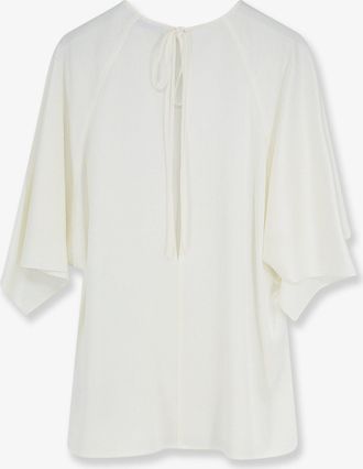 Stella McCartney Womens Satin Handkerchief Top White Acetate T-Shirts & Jerseys