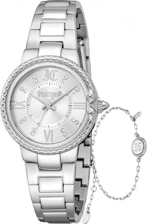 Just Cavalli Womens JC1L378M0035 Ladies Primavera Snake Watch and Bracelet Gift Set - Silver - One Size
