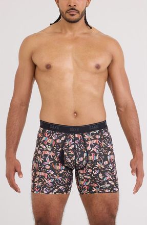 Saxx Quest Quick Dry Mesh Boxer Briefs in Adobe Zoo-Black at Nordstrom, Size Xx-Large