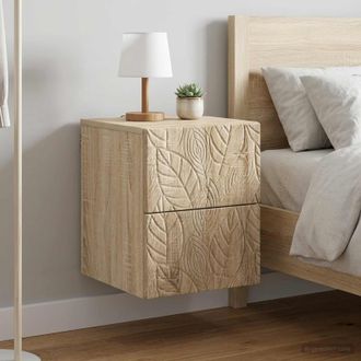 vidaXL Vidaxl Mobiletto Da Notte A Muro 2 Pz Rovere Sonoma 34,5 X 33 X