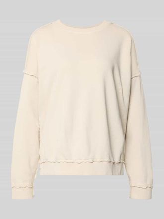 Smith & Soul Oversized Fit Sweatshirt mit Zier-Bord&uuml;ren in Sand, Gr&ouml;&szlig;e XXL