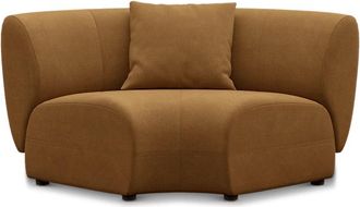 Castlery Auburn Curve Corner Sofa Customized, Caramel Performance Fleece, Spill Resistant, Modular for Sofas, Castlery