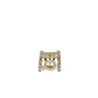Burberry Pave Logo Earcuff Light Gold/Multicolor - Dames - Oorbellen - Geel - ONE Size - Accessoires