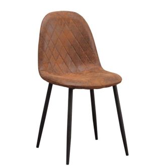 Regalos Miguel Sillas Comedor - Silla Black Teok Polipiel - Diamante Caf&eacute;