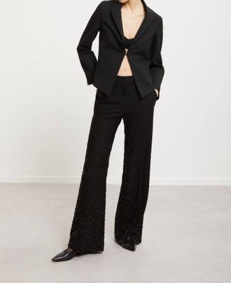 ottod'Ame Sequins Palazzo Trousers In Black