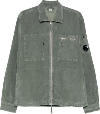 C.P. Company Grijze Zip Shirt met Zakken - Heren - Zomerjassen - Grijs - M - Katoen - Jassen