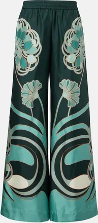 La DoubleJ Printed silk twill palazzo pants