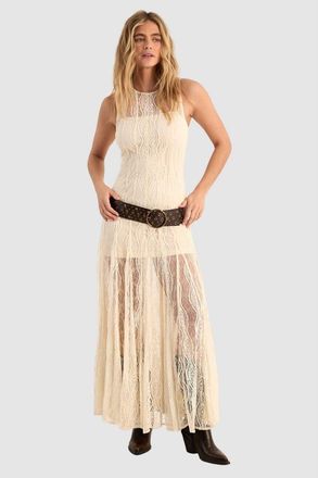 NASTY GAL Vintage Lace Godet Hem Maxi Dress in Cream at Nordstrom, Size Small