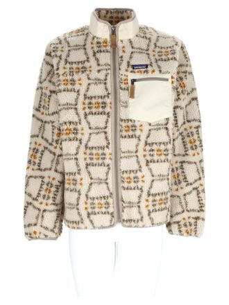 Patagonia Multicolor Textured Geometric Fleece Down Jacket