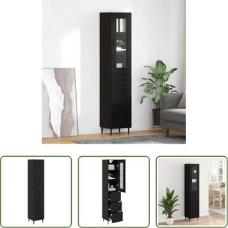 vidaXL Credenza moderna - Credenza Rovere Nero 34,5 x 34 x 180 cm Legno multistrato