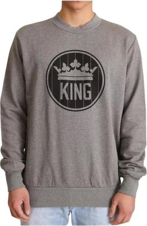 Dolce & Gabbana Pullover Crown King in cotone - - Sweatshirts & Hoodies - Uomo - Grigio - S
