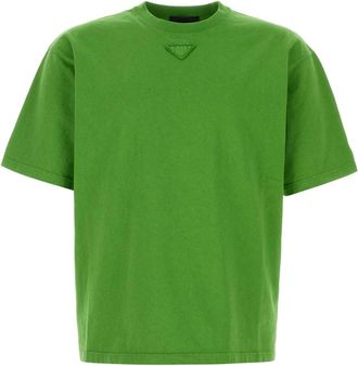 Prada Grass Green Cotton T Shirt