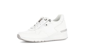 Gabor Flower Wedge Lo White Leather Womens Trainers 86.506.50