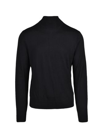 BOSS Black Virgin Wool-Silk Mock Neck Sweater