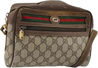 Gucci Pre-owned Cross Body Bags, female, Beige, Size: ONE SIZE Pre-owned Vintage GG Canvas Shoulder Bag
