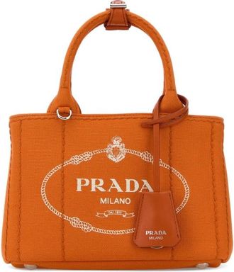 Prada Orange Canvas Mini Prada Jardiniere Re Handbag