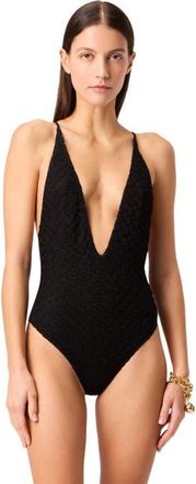 Missoni One-piece Swimsuit In Lam&eacute; Viscose With Raschel Workmanship in Black at Nordstrom, Size 44 It