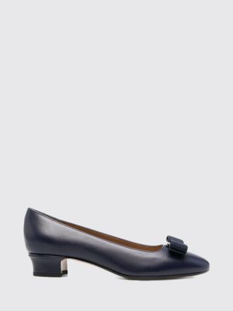 Ferragamo Vara Calfskin Pumps with Bow and Round Toe