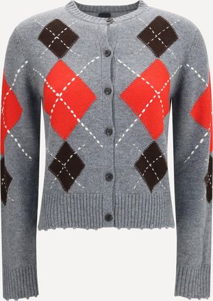 Pinko Cardigan Cardiff girocollo in lana e cashmere a rombi Woman XS