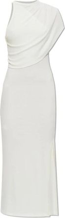 Courr&egrave;ges Jurk met geborduurd logo - Dames - Casual kleedjes - Wit - S - Katoen - Kleedjes