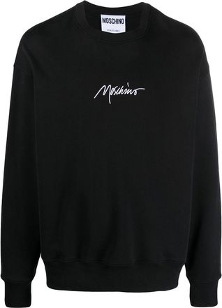 Moschino logo-print crew-neck sweatshirt - men - Cotton - 50 - Black