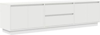 vidaXL TV Cabinet with LED Lights White 193.5x41x50 cm vidaXL