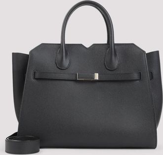 Valextra Black Milano Medium Satchel