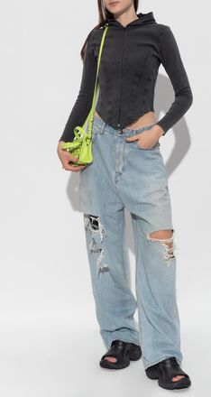 Balenciaga Jeans With Vintage Effect, Womens, Light Blue