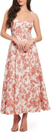 Flying Tomato Floral Midi Sundress in Ivory Coral at Nordstrom, Size Large