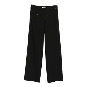 Ermanno Scervino Wijde broek - Dames - Broeken - Zwart - Maat: 2XS Zijde