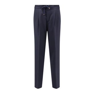 Brunello Cucinelli Mid-rise Tapered Trousers - male - Brunello Cucinelli - Slim-fit Trousers - Blue - 2XL - Trousers
