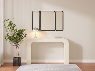 Vente-Unique Specchio da barbiere vintage in metallo L. 100 x H. 65 cm Nero - NOAVA