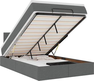 vidaXL Cama Otomana Con Colch&oacute;n Gris Oscuro 120x190 Cm Tela Vidaxl