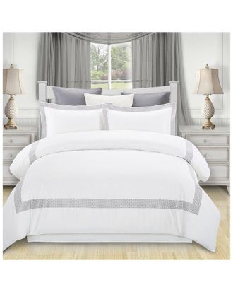 Superior Glenmont 3pc Button Closure Cotton Duvet Cover Set